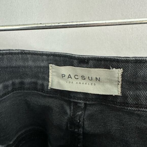 Pacsun Black High Rise Crop Kick Frayed Jeans Womens Size 24 - Picture 3 of 6
